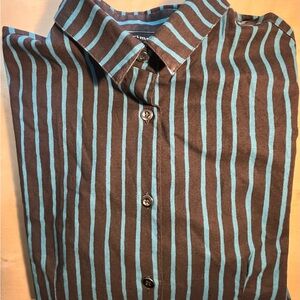 Marimekko ladies Jokapoika shirt in brown and turquoise